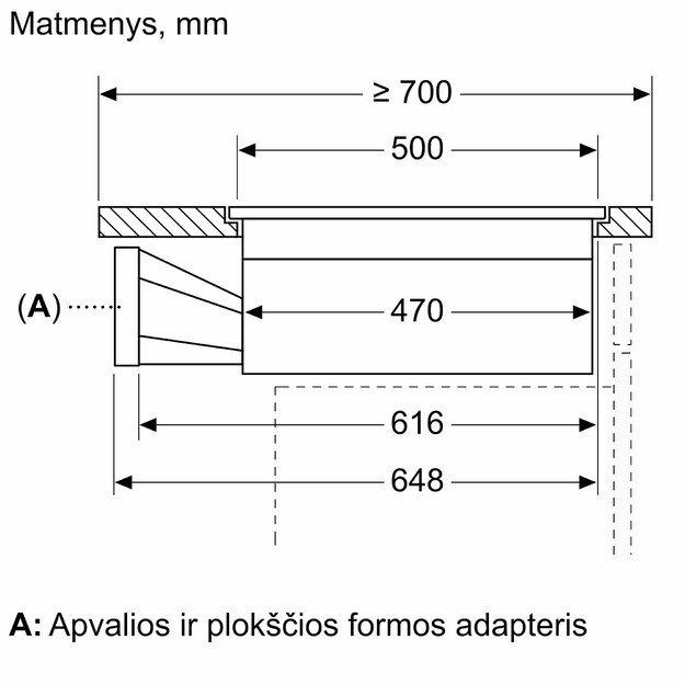 Indukcinė kaitlentė su integruota ventiliacijos sistema Neff T58PL6EX2