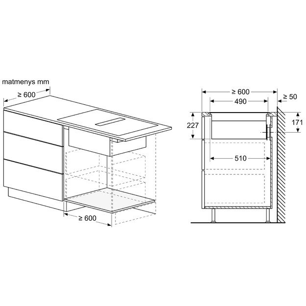 Indukcinė kaitlentė su integruota ventiliacijos sistema Neff T58PL6EX2