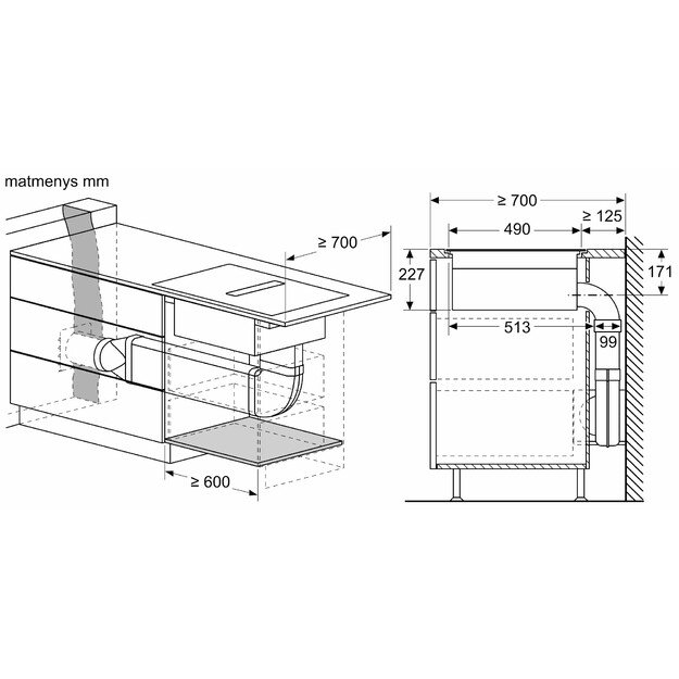 Indukcinė kaitlentė su integruota ventiliacijos sistema Neff T58PL6EX2