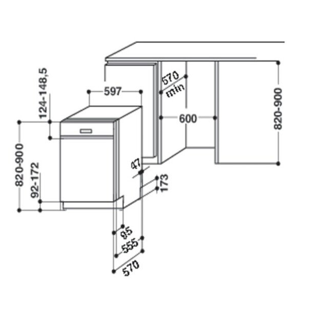 Įmontuojama indaplovė Whirlpool WBC 3C34 PF X