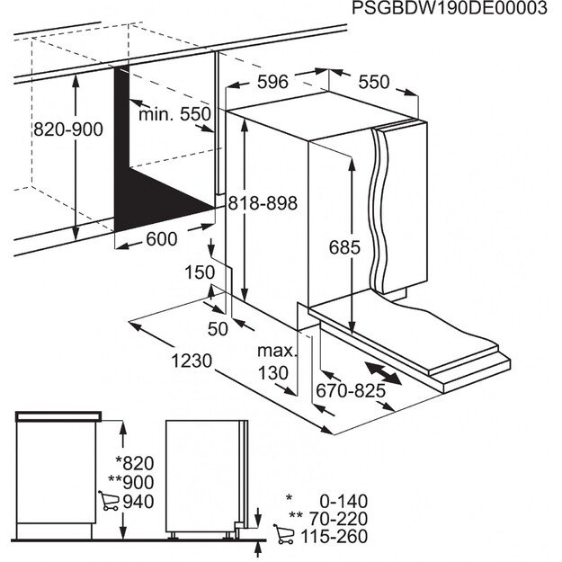 Įmontuojama indaplovė Electrolux EEG69405L