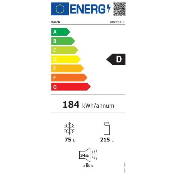 Įmontuojamas šaldytuvas Bosch KIN96SFD0