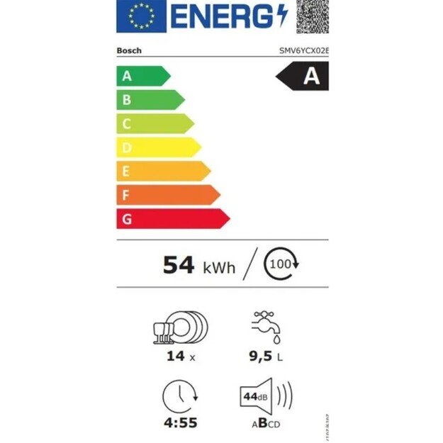 Įmontuojama indaplovė Bosch SMV6YCX02E