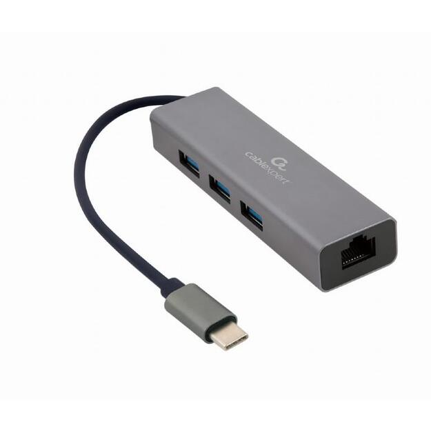 I/O ADAPTER USB-C TO LAN RJ45/USB HUB A-CMU3-LAN-01 GEMBIRD