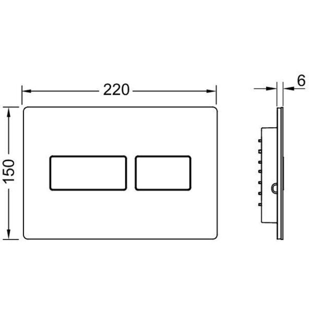 Vandens nuleidimo mygtukas Tecesolid 9240416, juodas matinis