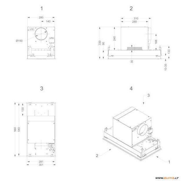 Įmontuojamas gartraukis NOVY 811 Mini Pure line