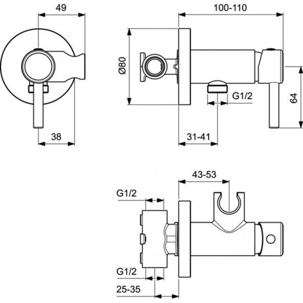 Potinkinis bide maišytuvas Ideal Standard A5809AA, chromo