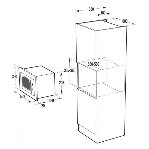 Įmontuojama mikrobangų krosnelė Gorenje BM235CLB 1