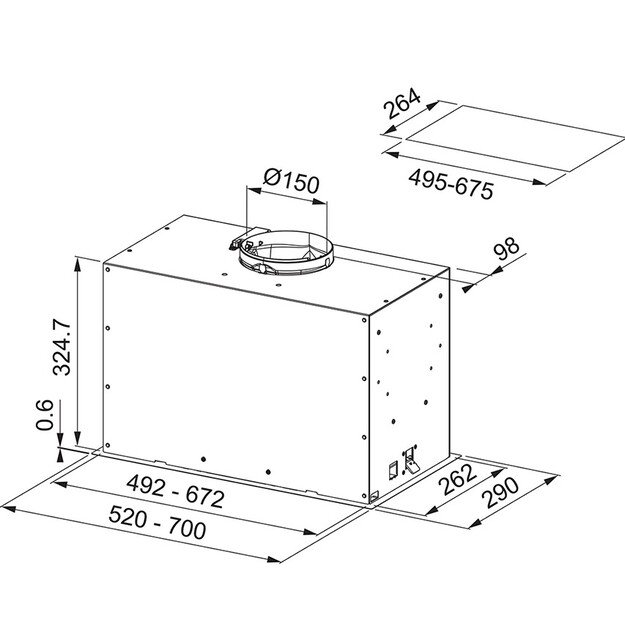 Įmontuojamas gartraukis Franke BOX FLUSH EVO FBFE WH MATT A52, baltas matinis 305.0665.366 1