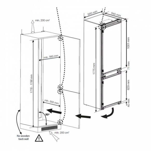 Įmontuojamas šaldytuvas Beko BCSA285K4SN 5