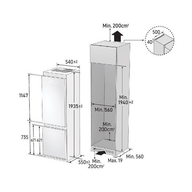 Šaldytuvas SAMSUNG BRB80F30BES0EO 2