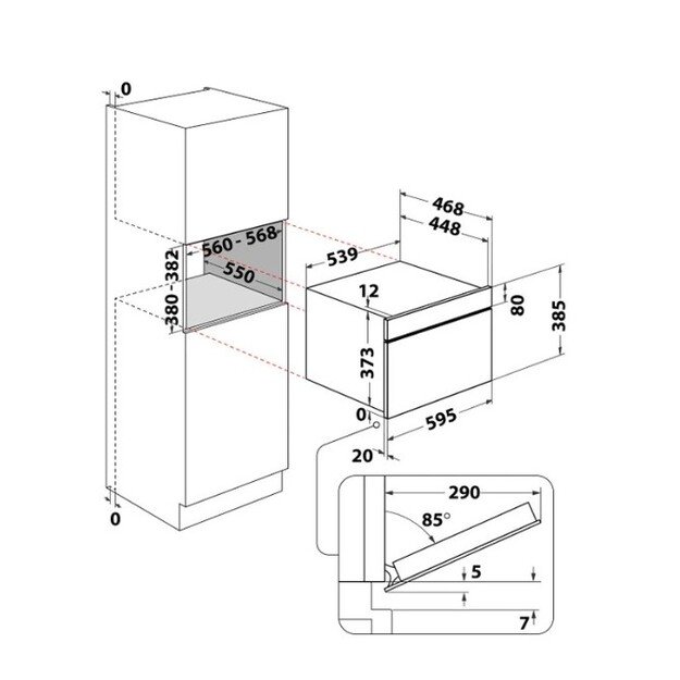 Įmontuojama mikrobangų krosnelė Whirlpool WMD44ME 1