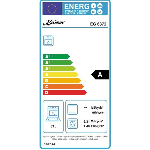 Įmontuojama dujinė orkaitė Kaiser EG 6372 1