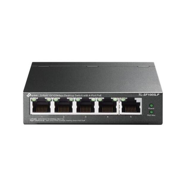 Switch|TP-LINK|5x10Base-T / 100Base-TX|PoE ports 4|TL-SF1005LP