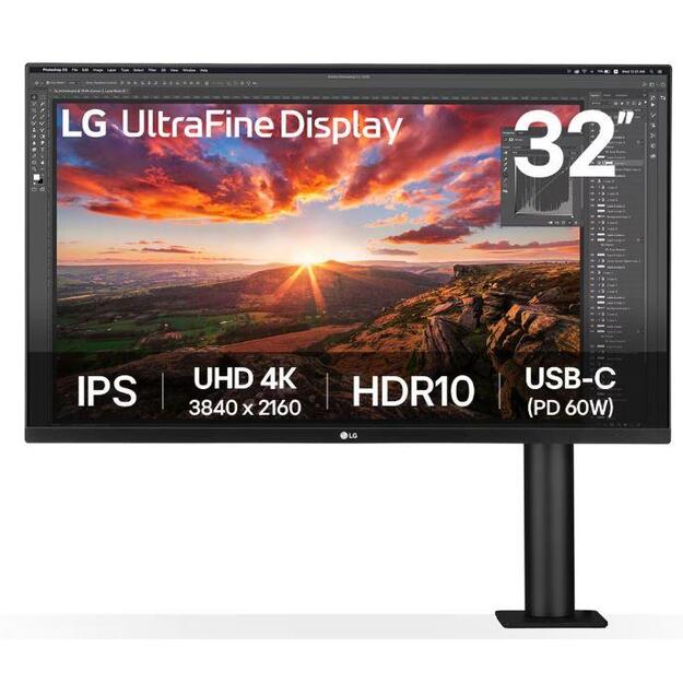 LCD Monitor|LG|31.5 |Panel IPS|3840x2160|16:9|60Hz|5 ms|Speakers|Swivel|Pivot|Height adjustable|Tilt|Colour Black|32UN880K-B