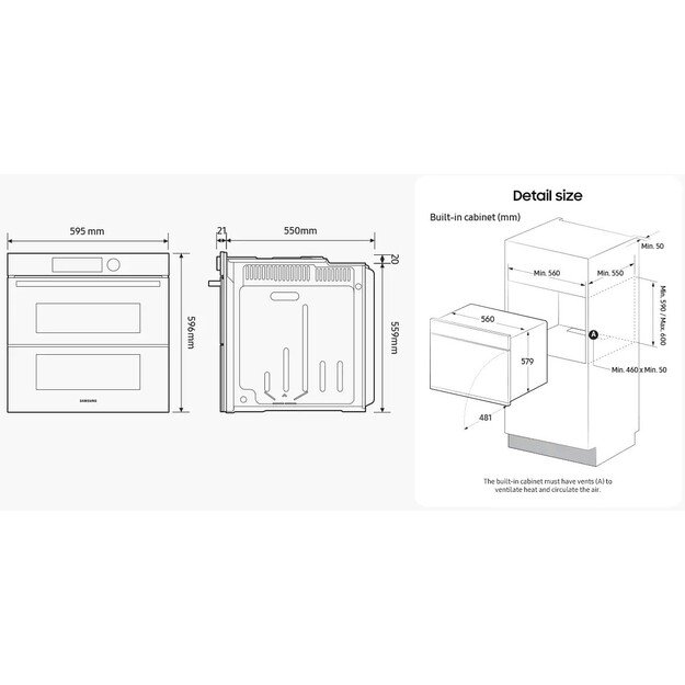 Įmontuojama orkaitė Samsung NV7B41301AK/U3 8