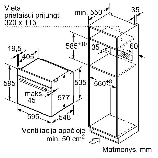 Įmontuojamoji orkaitė su papildomų garų funkcija Bosch HRG978NB1 4