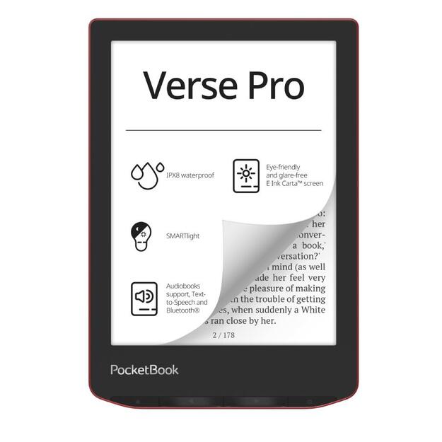 E-Reader|POCKETBOOK|Verse Pro|6 |1072x1448|1xUSB-C|Wireless LAN|Bluetooth|Red|PB634-3-WW