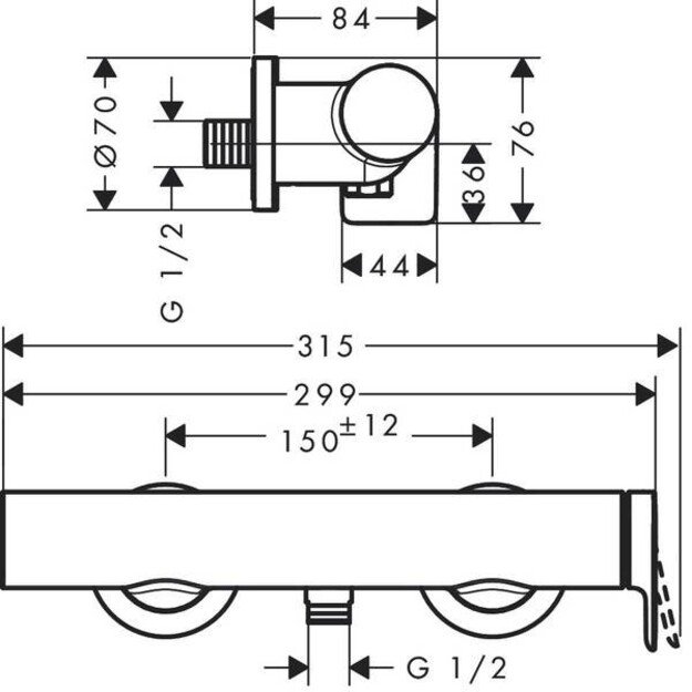 Dušo maišytuvas Hansgrohe Vivenis 75620670, juodas matinis 1