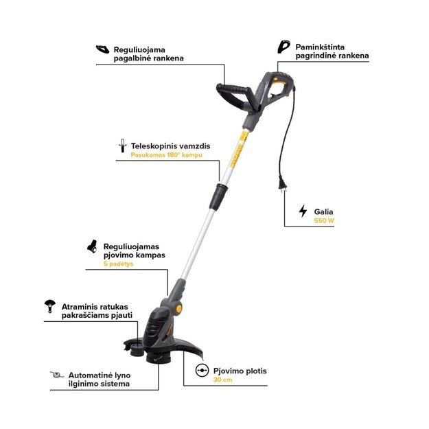 Elektrinė žoliapjovė GRUNDER DT2140, 550 W 3