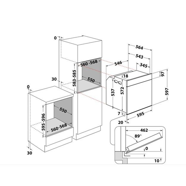 Įmontuojama orkaitė Whirlpool WOI4S8PM2SBA 5