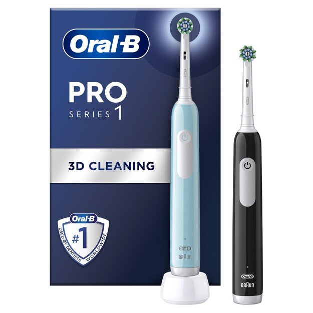 Dantų šepetėlis Oral-B Pro1 Duo blue/black