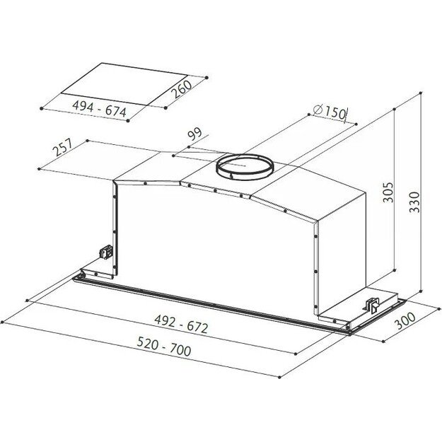 Gartraukis Faber INCA LUX EV8 X/BK A52, juoda/nerūdijančiojo plieno 5