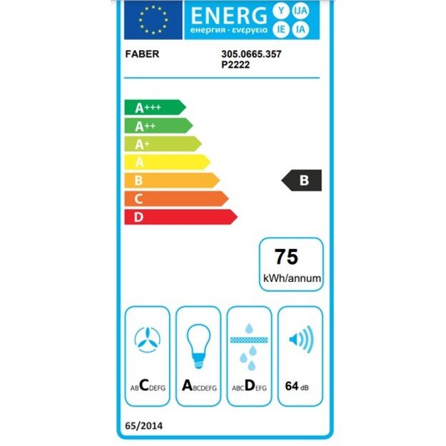 Gartraukis Faber INCA LUX EV8 X/BK A52, juoda/nerūdijančiojo plieno 4