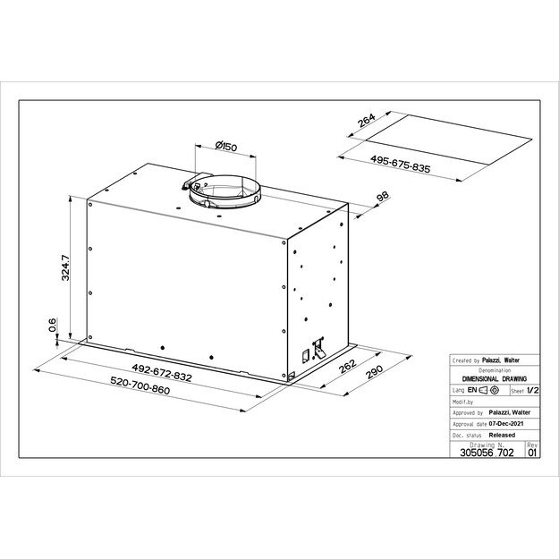 Gartraukis Faber INCA LUX EV8 X/BK A52, juoda/nerūdijančiojo plieno 6