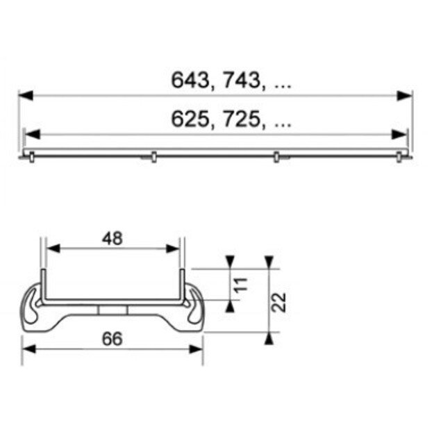 Du&scaron;o latako grotelės (tiesios) &34Plate&34 900mm 600970 2