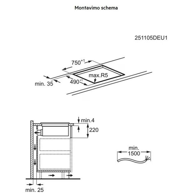 Indukcinė kaitlentė su integruotu gartraukiu AEG CCE84543CB, 80 cm 8