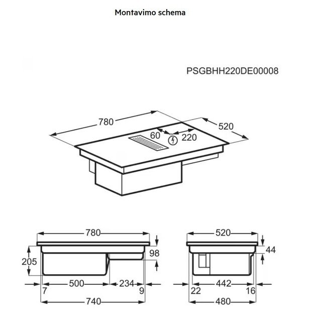 Indukcinė kaitlentė su integruotu gartraukiu AEG CCE84543CB, 80 cm 9