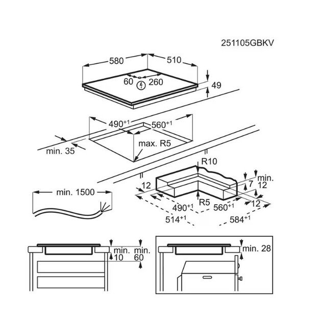 Įmontuojama indukcinė kaitlentė Electrolux 700 serija, SaphirMatt SE, SenseBoil, Hob2Hood, EIS62453I 4