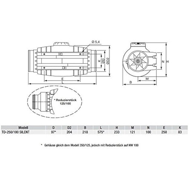Ventiliatorius Soler  amp Palau TD-250/100 SILENT, 5211360600 1