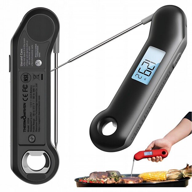 Momentinis mėsos termometras ypač greitas 0.5 sekundės nuskaitymo atsparus vandeniui ThermoMaven F1 Turbo 3