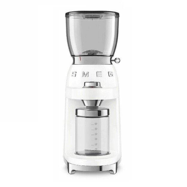 Kavos pupelių malūnėlis Smeg CGF11WHEU, balta spalva