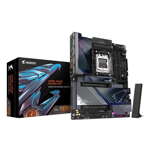 Mainboard|GIGABYTE|AMD X870E|Socket AM5|ATX|RAM DDR5-SDRAM|4xSlots|Wi-Fi Yes|Bluetooth Yes|5xNumber of M.2 (M) slots|GIGABYTE X870E AORUS MASTER X3D|X870EAMASTERX