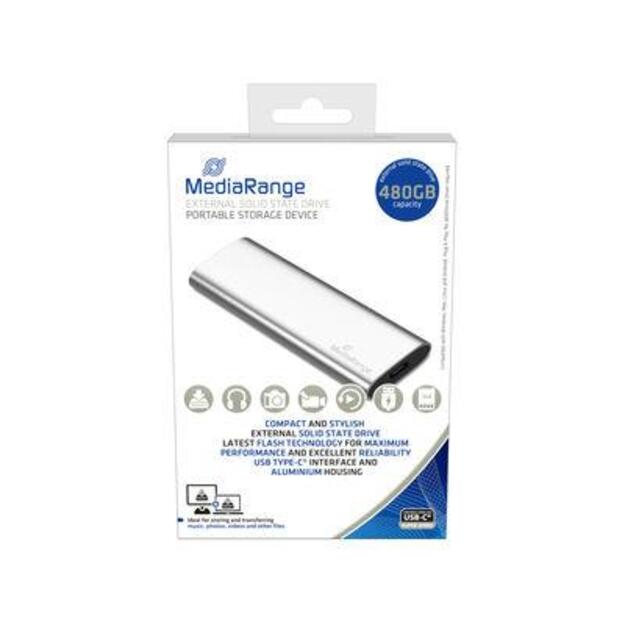 External SSD|MEDIARANGE|Read speed 450 MB/s|Write speed 420 MB/s|Form factor M.2|NVMe Yes| 480 GB|MR1102