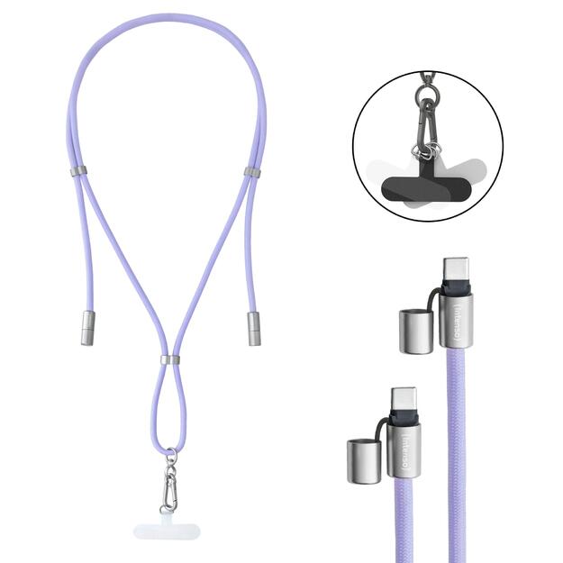 CABLE USB-C TO USB-C 1.65M/LANYARD PURPLE 7991003 INTENSO