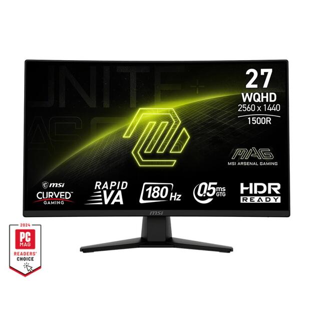 LCD Monitor|MSI|MAG 274CQF|27 |Gaming/Curved|Matte|Panel VA|2560x1440|16:9|180Hz|0.5 ms|Colour Black|MAG274CQF