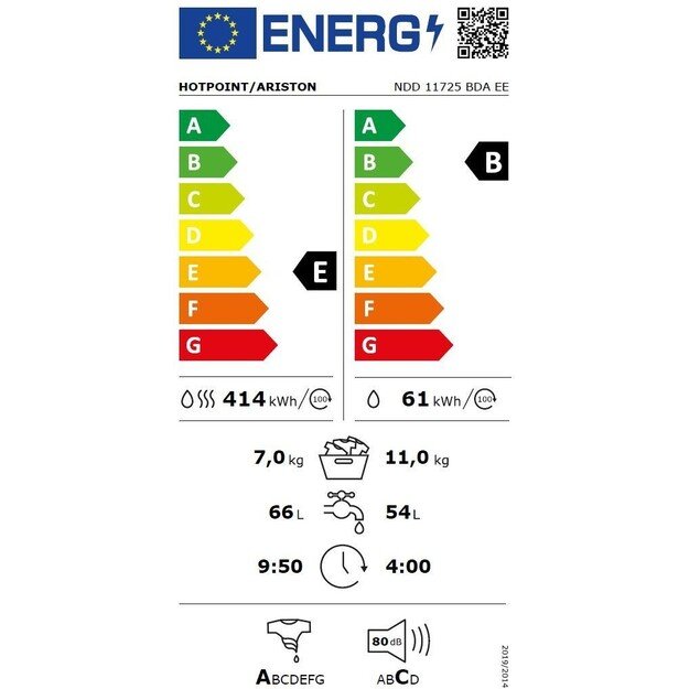 Skalbimo ma&scaron;ina su džiovinimo funkcija Hotpoint-Ariston NDD 11725 BDA EE 5