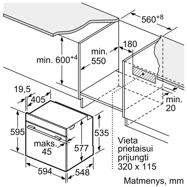 Įmontuojama orkaitė su mikrobangų funkcija Bosch HMG976KB1 1