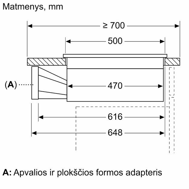 Įmontuojama indukcinė kaitlentė su integruotu gartraukiu Neff V57YHQ4C0 (be rėmelio) 3
