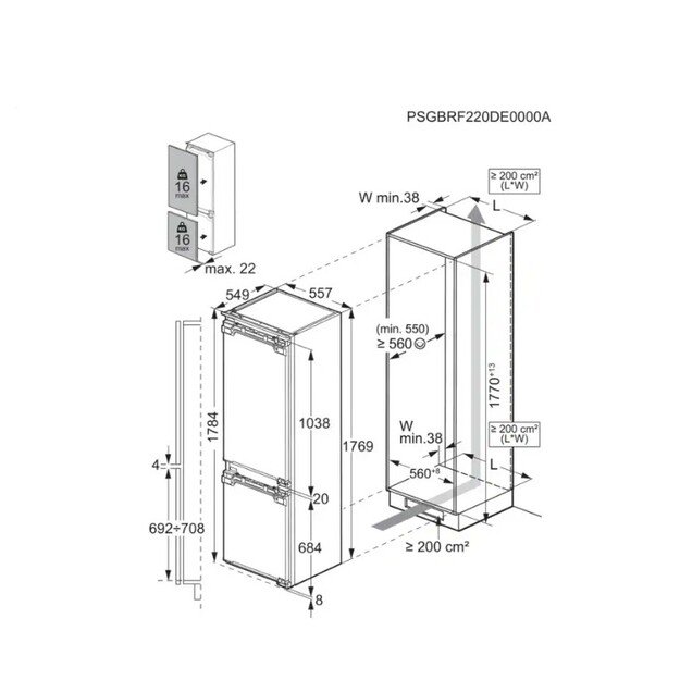 Įmontuojamas &scaron;aldytuvas AEG 6000, NoFrost, TC6MS18FDF 1