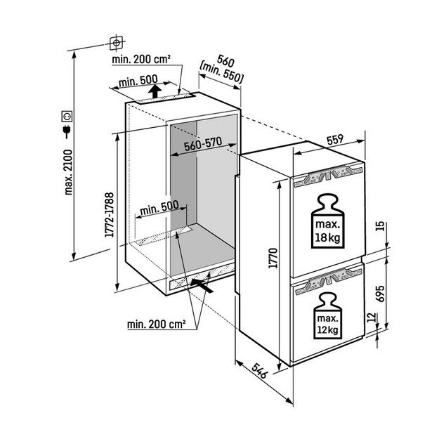 Įmontuojamas &scaron;aldytuvas Liebherr ICNb 5123 Plus NoFrost 3