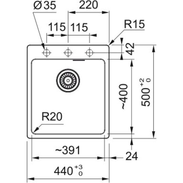 Plautuvė Franke MRG 610-39, 114.0658.417 2