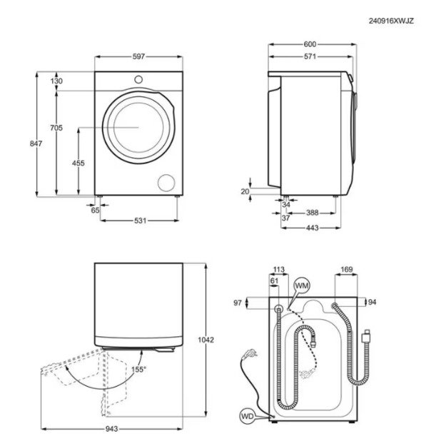 Skalbyklė-Džiovyklė ELECTROLUX EW7W2481E