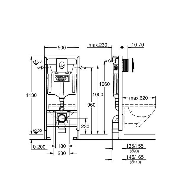 Potinkinis WC rėmas Grohe Rapid SL 3in1 38722001