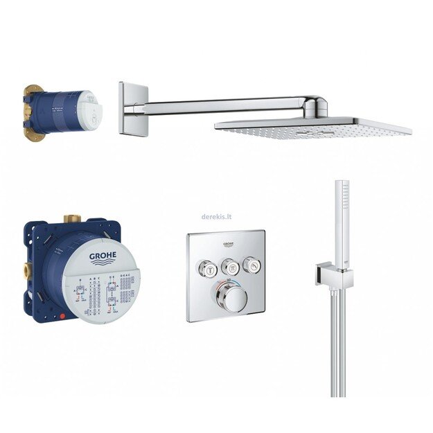 Grohe Grohtherm SmartControl Cube potinkinis termostatinis dušo komplektas, 34706000