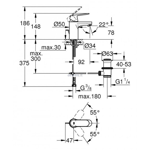 Praustuvo maišytuvas Grohe Eurosmart Cosmopolitan 32825000